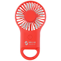 48-Hour Hit Red Rechargeable Handheld Fan With Carabiner