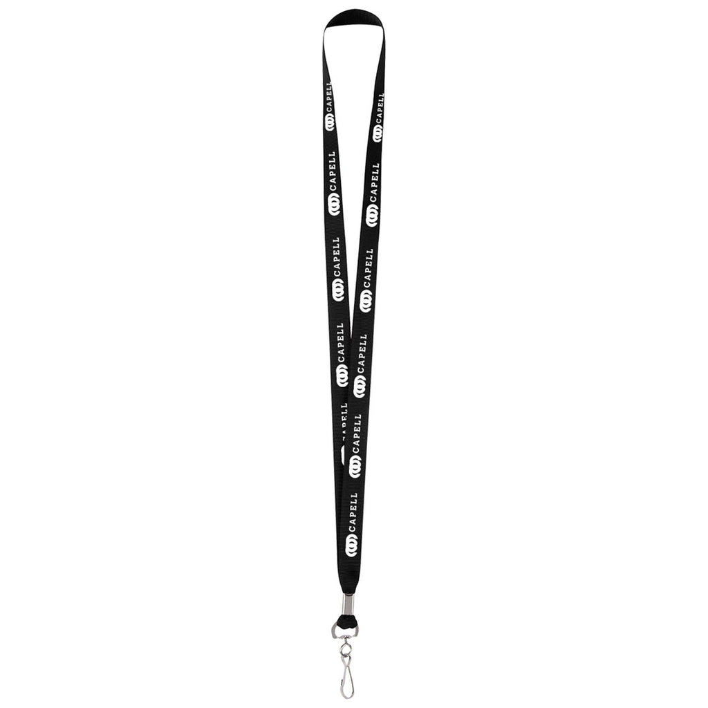 Hit Black Polyester Lanyard With J-Hook