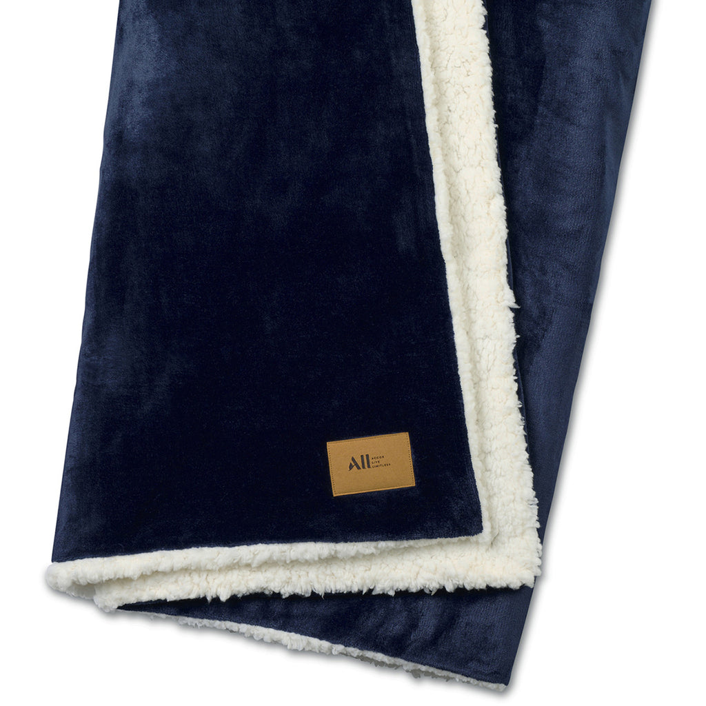 Gemline Navy Mink Sherpa Blanket