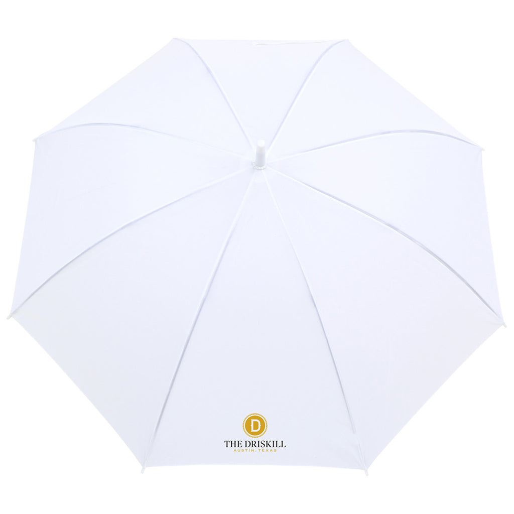 Elements White 50" Recycled Auto Open Hospitality Umbrella