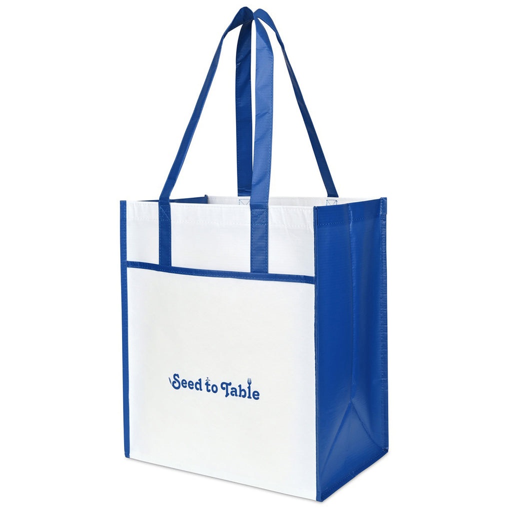 Gemline Royal Blue Harlow Laminated Recycled Shopper