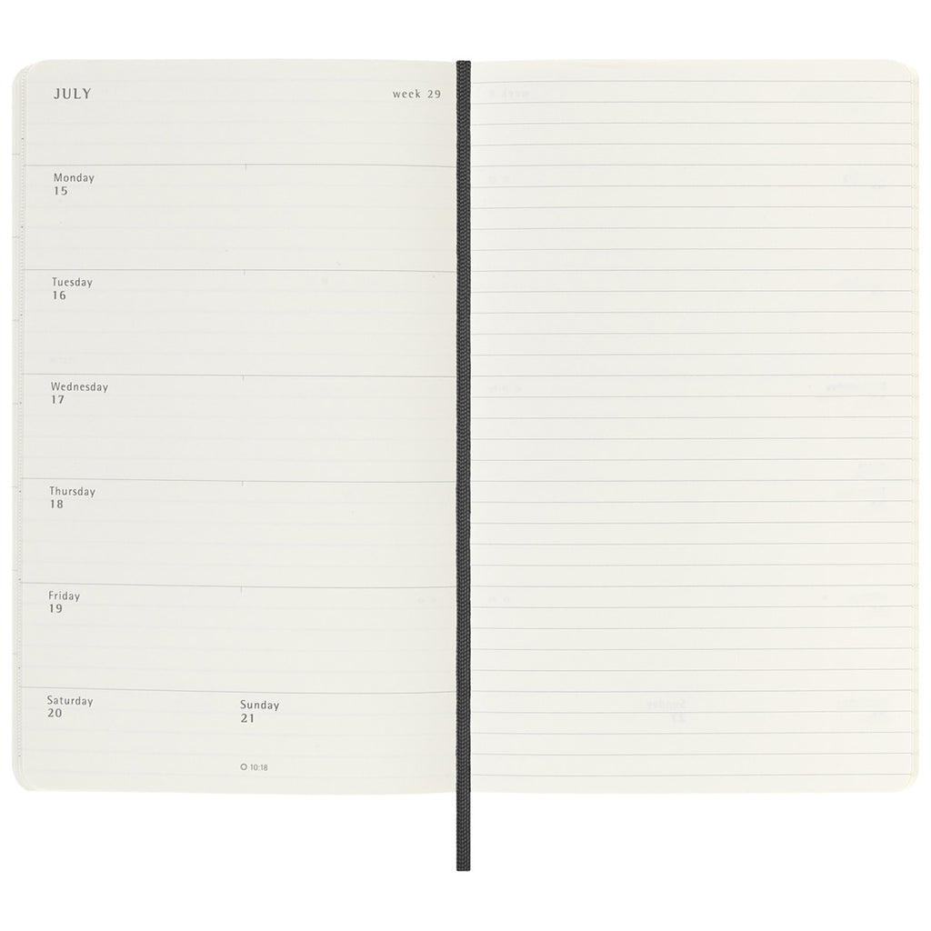 Moleskine Black Soft Cover Large 18 Month Weekly 2024-2025 Planner