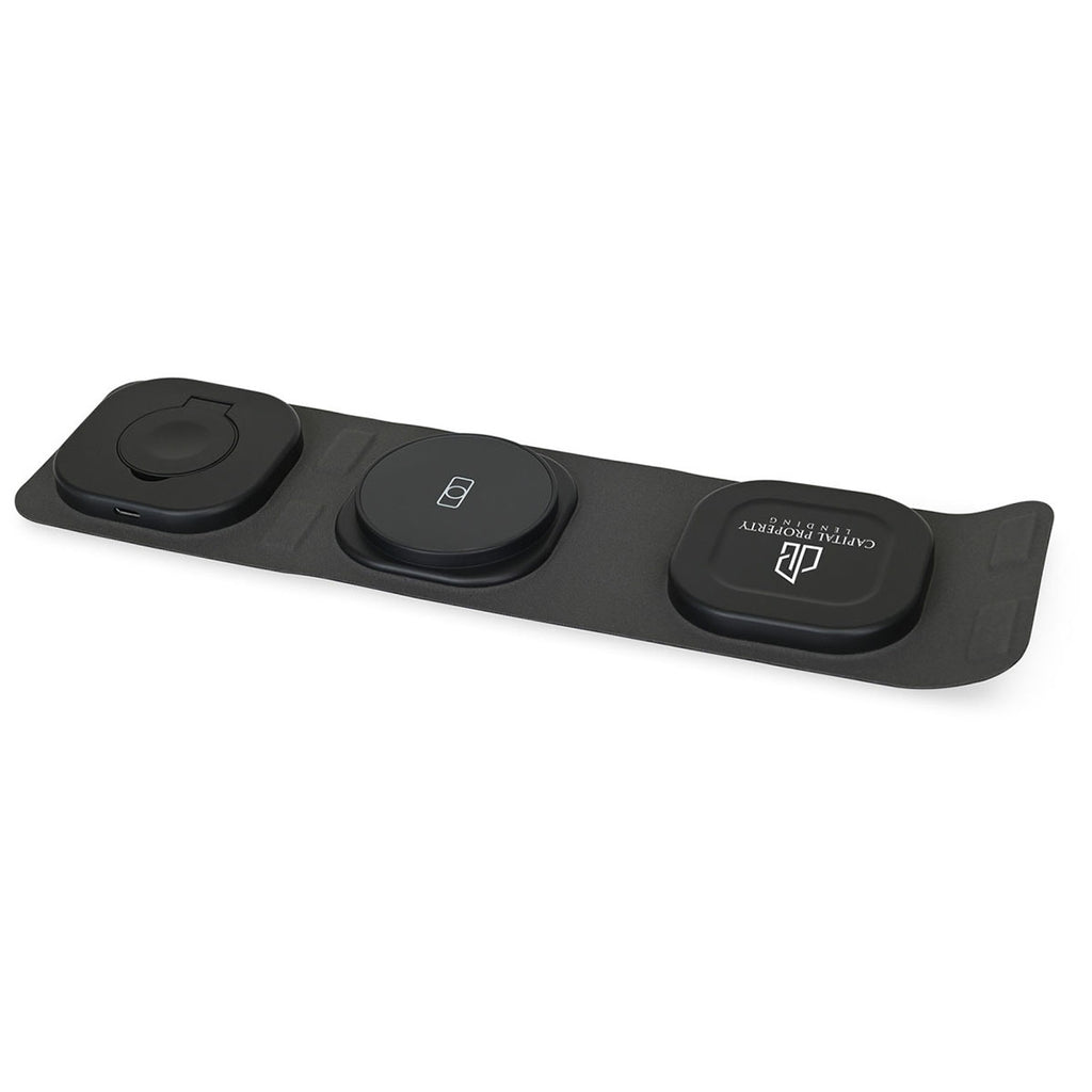 Gemline Charcoal Heather Newton Foldable Compact Wireless Charger