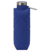Gemline Royal Blue Clix Collapsible Silicone Bottle w/ Carabiner - 23 Oz.