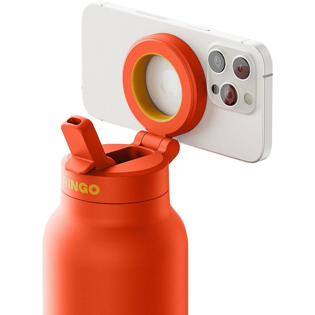 RINGO Orange Pro Water Bottle with Magnetic Booster Ring - 24 Oz.