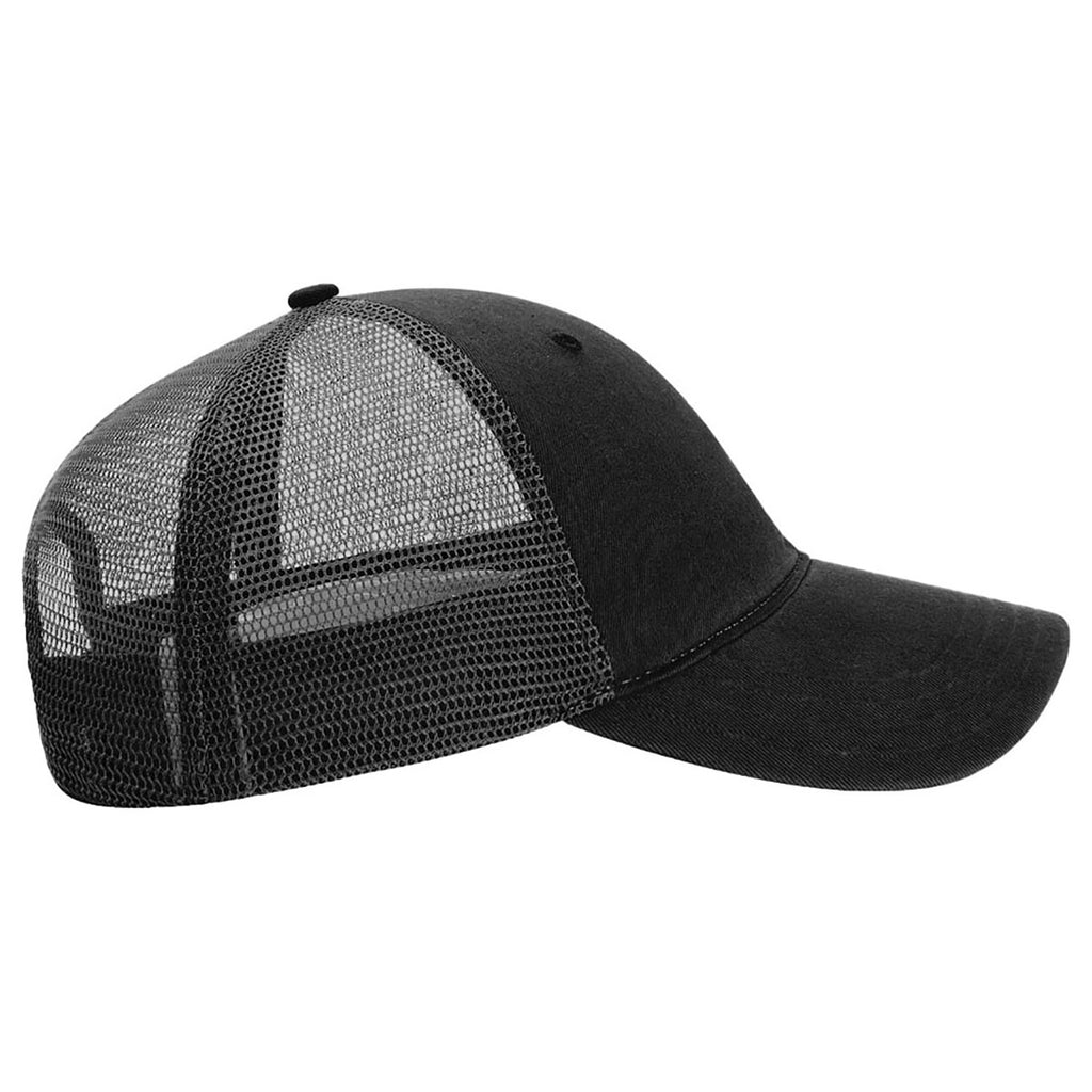Richardson Black Garment Washed Trucker