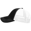 Richardson Black/White Garment Washed Trucker