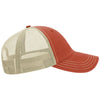 Richardson T Orange/Khaki Garment Washed Trucker