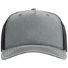 Richardson Heather Grey/Black Five-Panel Champ Trucker