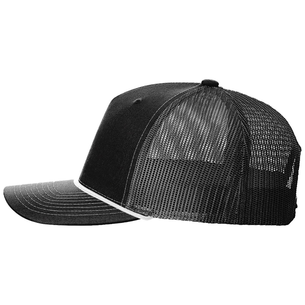 Richardson Black/White Five-Panel with Rope