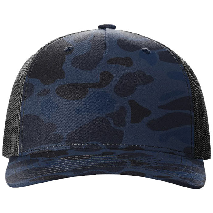 Richardson Admiral Duck Camo/Black Printed Five-Panel Trucker