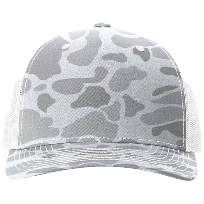Richardson Blizzard Duck Camo/White Printed Five-Panel Trucker