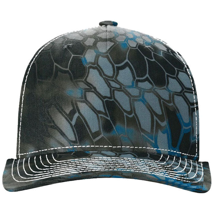 Richardson Kryptek Neptune/White Printed Five-Panel Trucker