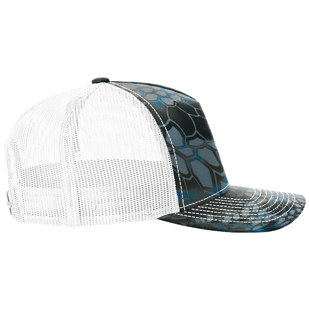 Richardson Kryptek Neptune/White Printed Five-Panel Trucker