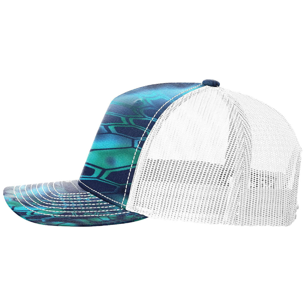 Richardson Kryptek Pontus/White Printed Five-Panel Trucker