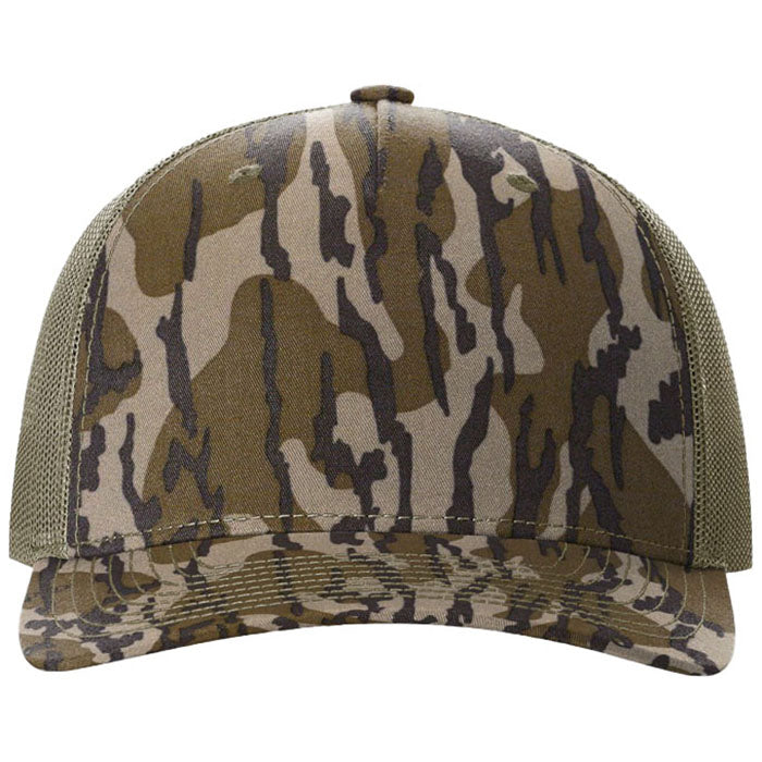 Richardson Mossy Oak Bottomland/Loden Printed Five-Panel Trucker