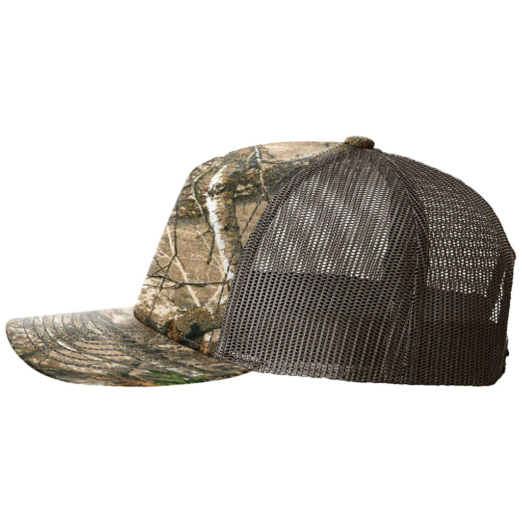 Richardson Realtree Edge/Brown Printed Five-Panel Trucker