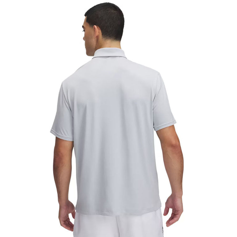 Under Armour Men's Mod Grey/White Drive Team Stripe Polo