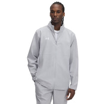 Under Armour Men's Mod Grey/White/White Rival Stretch Woven Full-Zip
