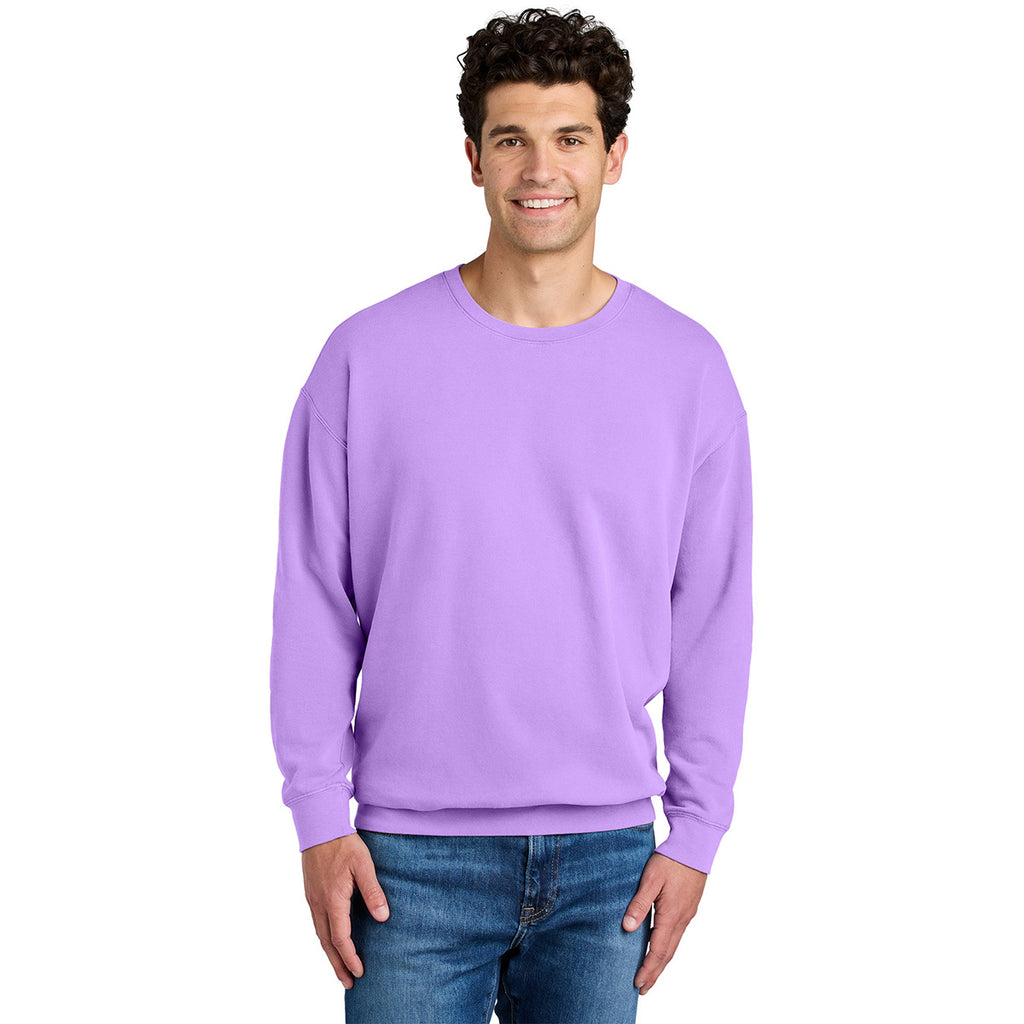 Comfort Colors Unisex Neon Violet Lightweight Crewneck Sweatshirt