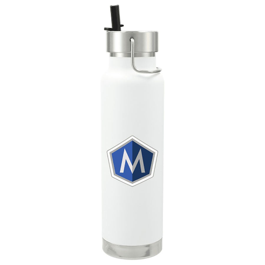 48-Hour Leed's White Thor Copper Vacuum Insulated Bottle 25oz Straw Lid