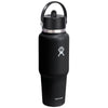 48-Hour Hydro Flask Black Travel Bottle with Flex Straw Cap 32oz