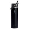 Hydro Flask Black Wide Mouth 24oz Bottle with Flex Straw Cap