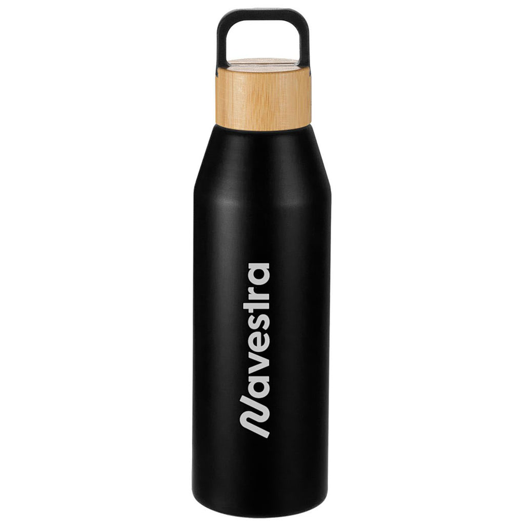 Leed's Black Aspen 24 oz Recycled Bottle with FSC Bamboo Lid