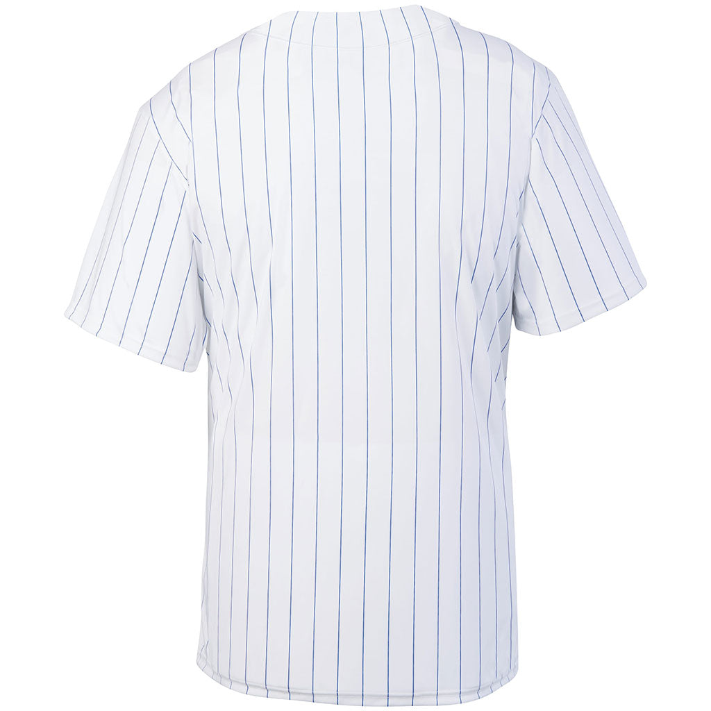 Augusta Sportswear Men's White/Royal Pinstripe Full-Button Jersey