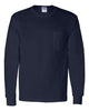 Gildan Unisex Navy Ultra Cotton Long-Sleeve Pocket T-Shirt