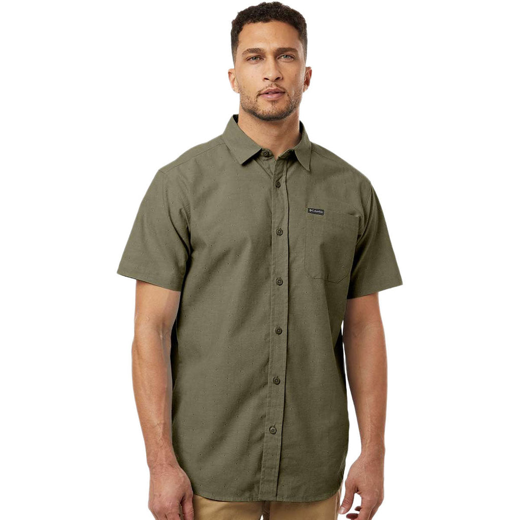 Columbia Men's Stone Green Rapid Rivers Novelty Short Sleeve Shirt