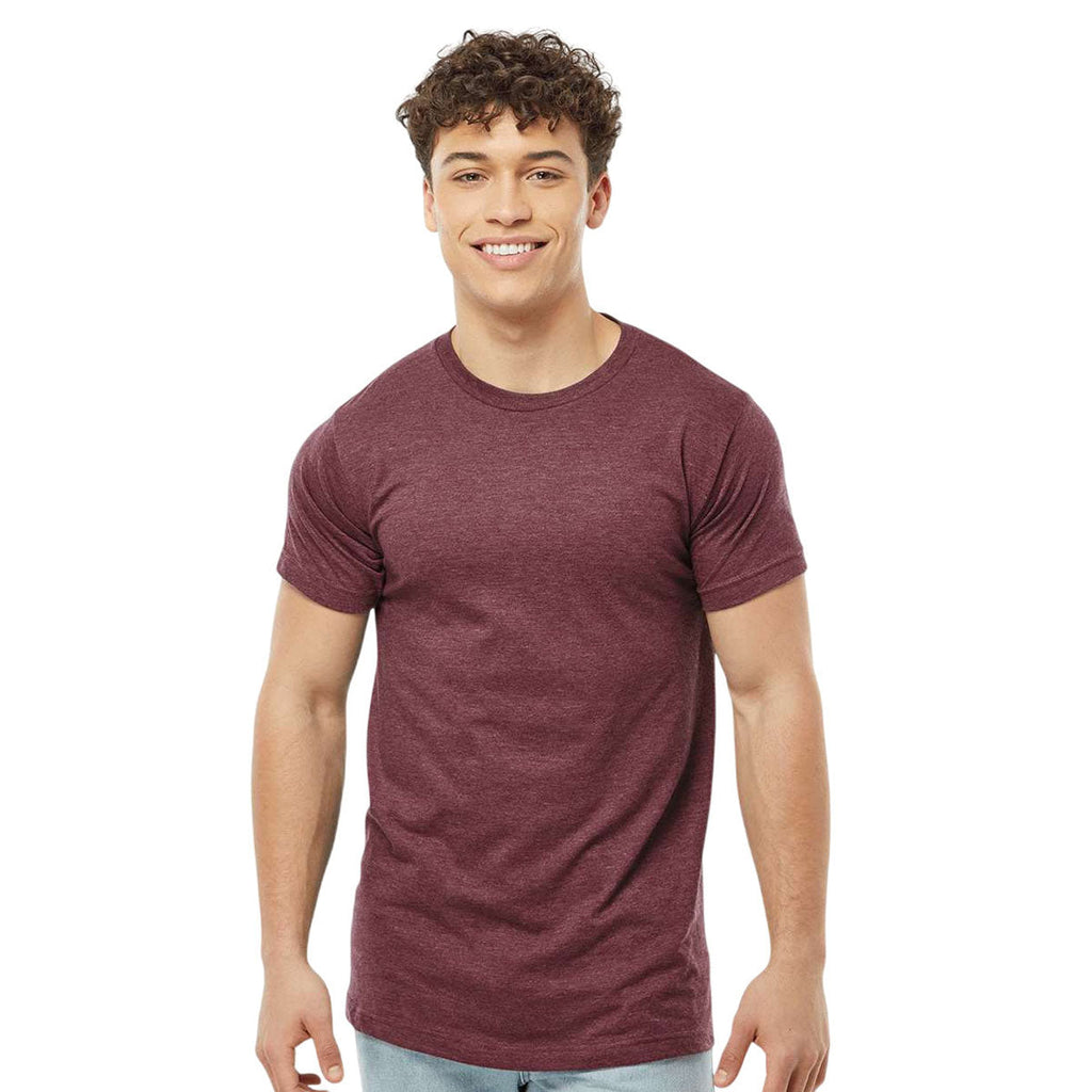 Tultex Unisex Heather Burgundy Fine Jersey T-Shirt