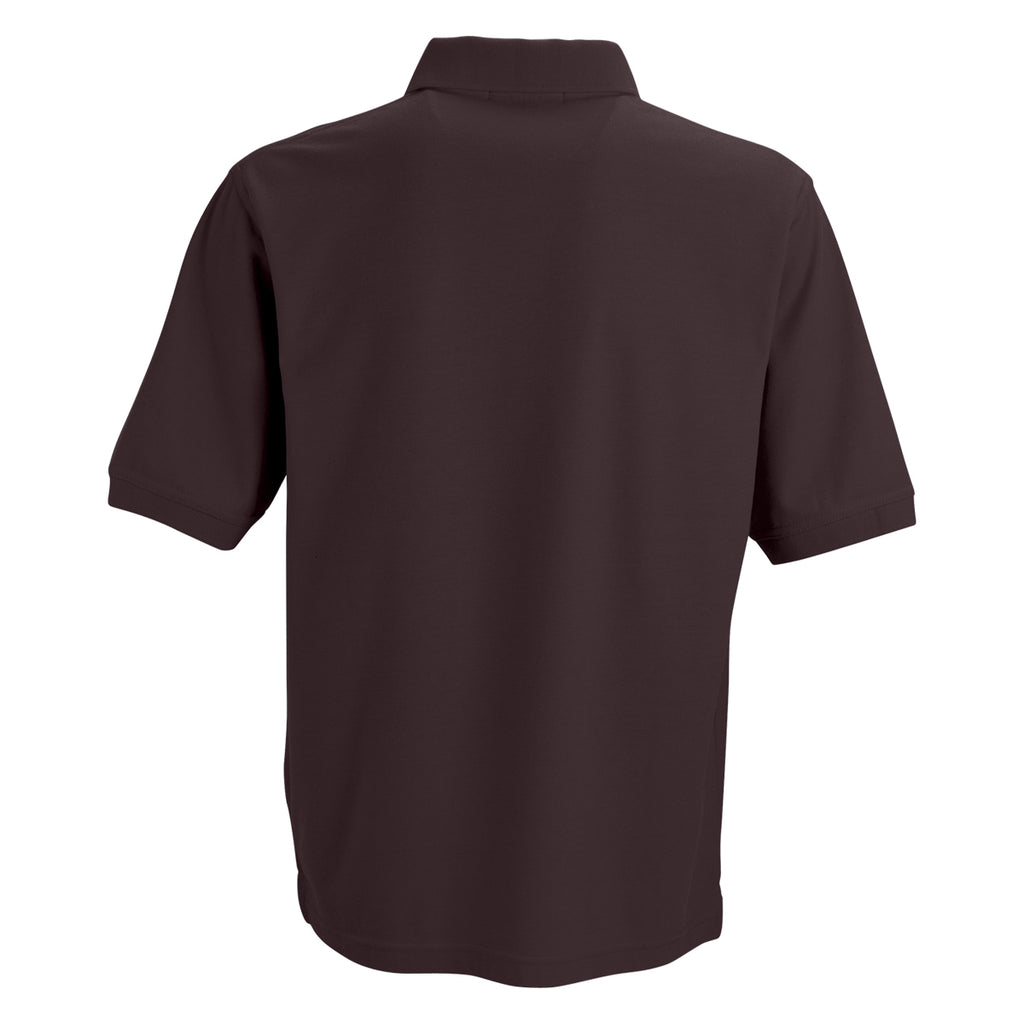 Vantage Men's Deep Maroon Soft-Blend Double-Tuck Pique Polo