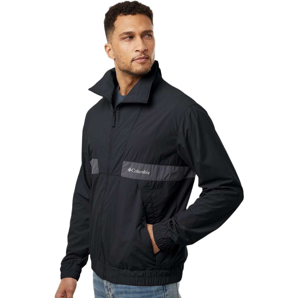 Columbia Men's Black/Shark Spire Valley Windbreaker