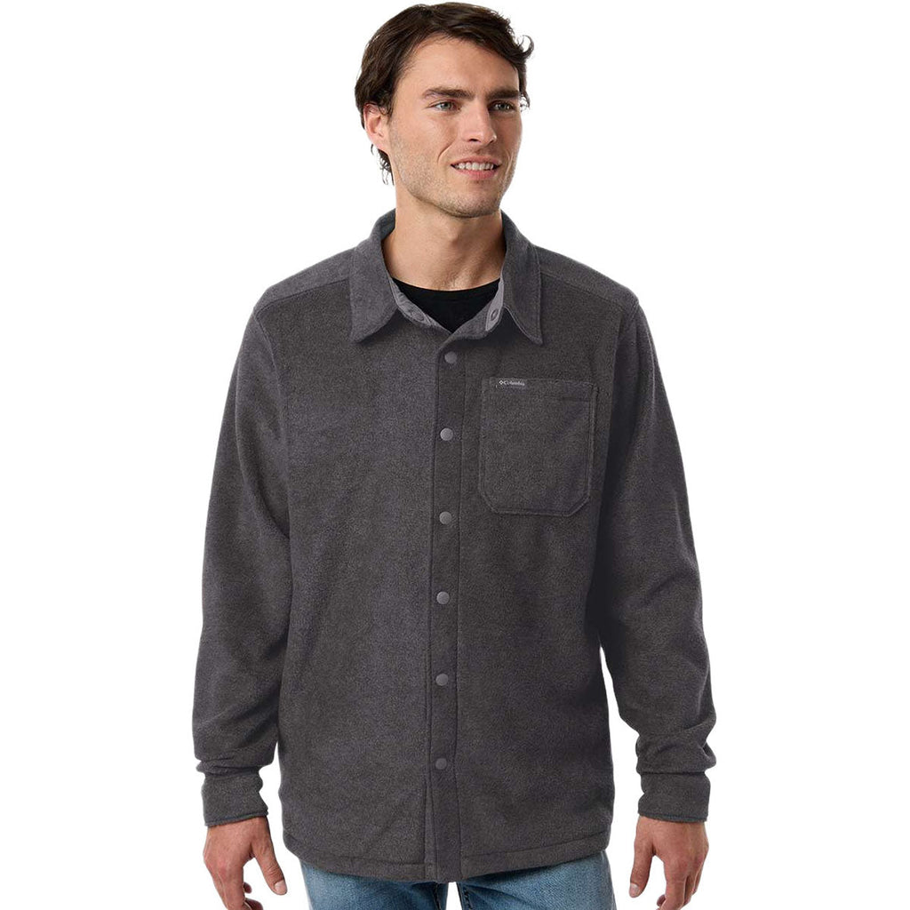 Columbia Men's Charcoal Grey Heather Steens Mountain Solid Shirt Jacket