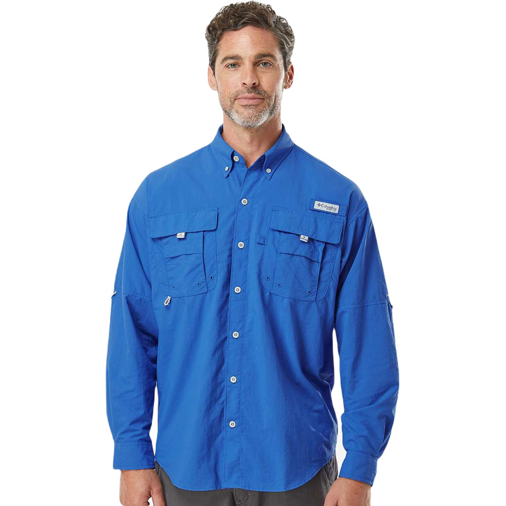 Columbia Men's Vivid Blue PFG Bahama Long Sleeve Shirt