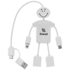 Hit White with White Techmate 3-In-1 Charging Cable & USB Hub 2.0