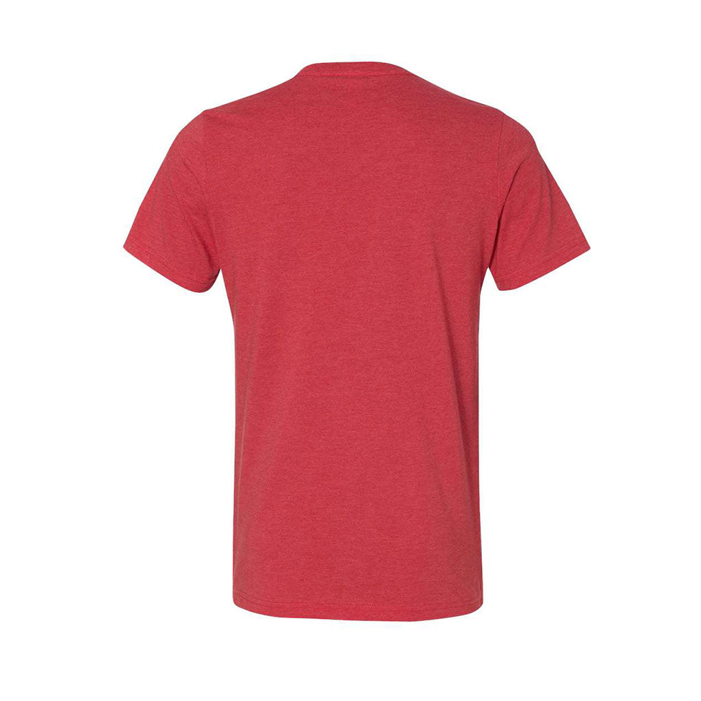 Bella + Canvas Unisex Heather Red Jersey Short-Sleeve V-Neck T-Shirt