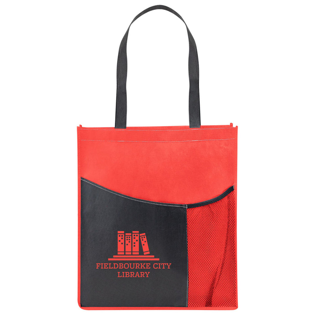 Hit Red with Black Pisces rPET Non-Woven Tote Bag