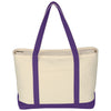 48-Hour Hit Natural/Purple Large Starboard Cotton Canvas Tote Bag