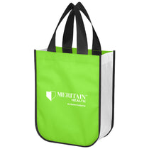 Hit Lime Green Shiny Non-Woven Shopper Tote Bag