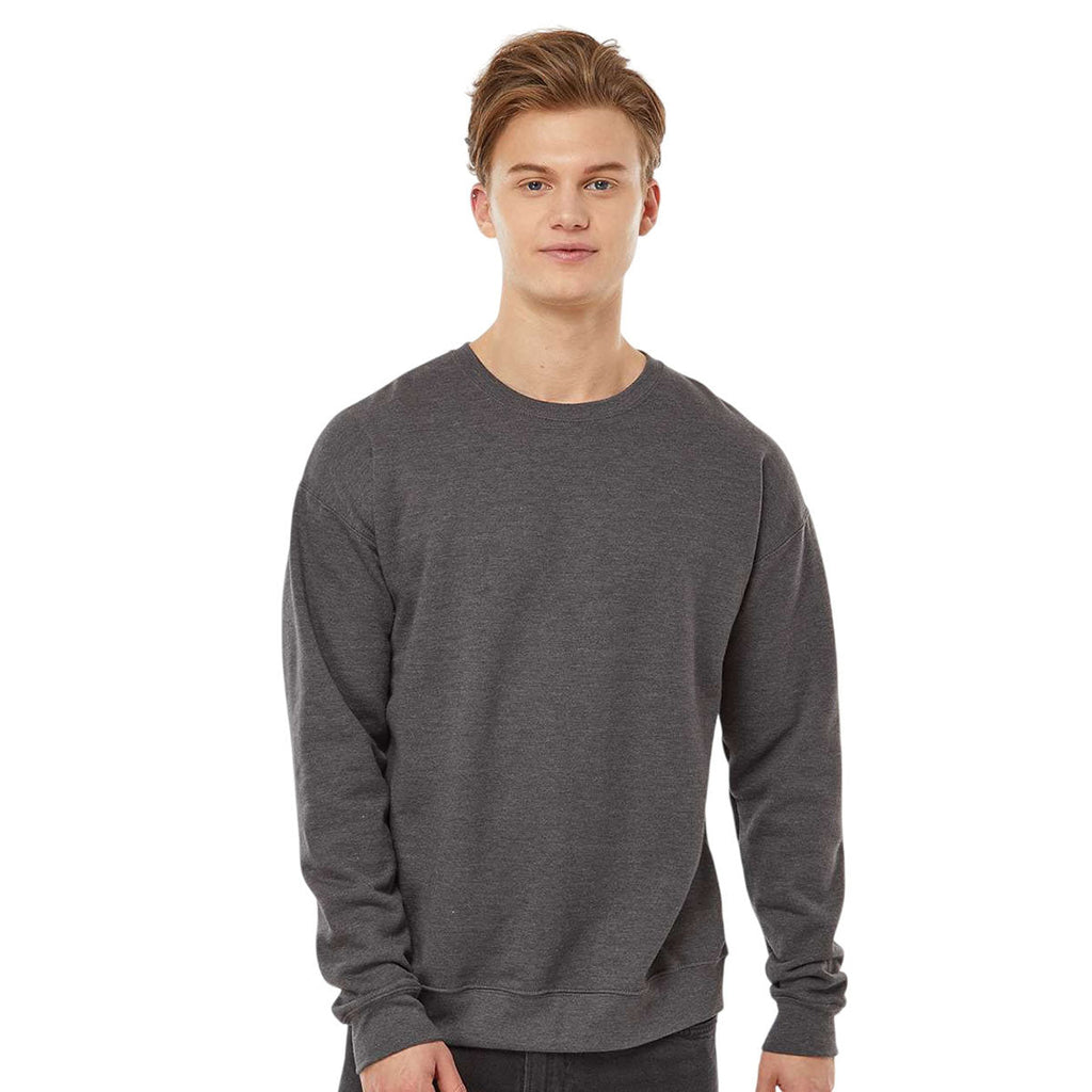 Tultex Unisex Heather Charcoal Fleece Crewneck Sweatshirt