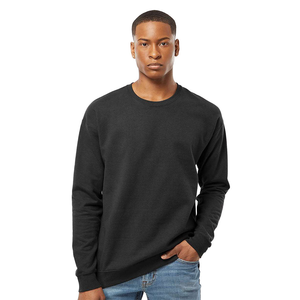 Tultex Unisex Black Fleece Crewneck Sweatshirt