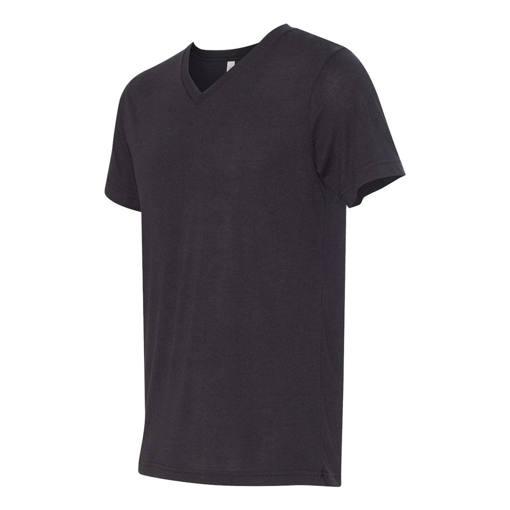 Bella + Canvas Unisex Solid Black Triblend Short-Sleeve V-Neck T-Shirt