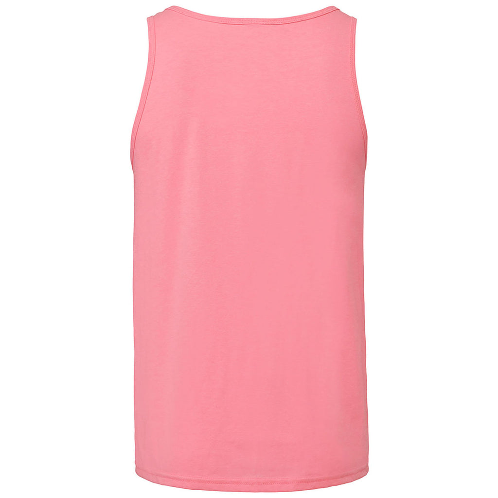 Bella + Canvas Unisex Neon Pink Heather CVC Tank