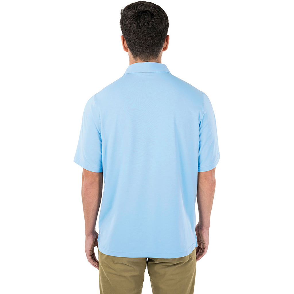 Charles River Men's Sky Blue Greenway Stretch Cotton Polo