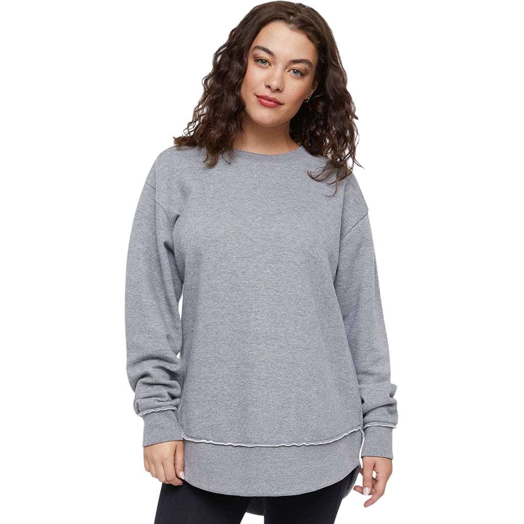 LAT Women's Granite Heather Weekend Fleece Crewneck Sweatshirt