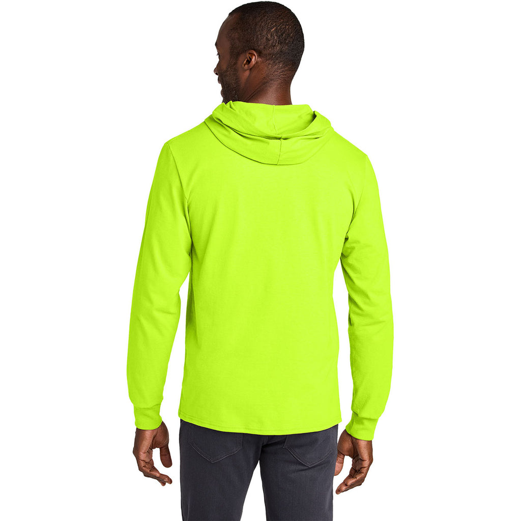 Jerzees Classics Unisex Safety Green Cotton Long Sleeve Hooded T-Shirt