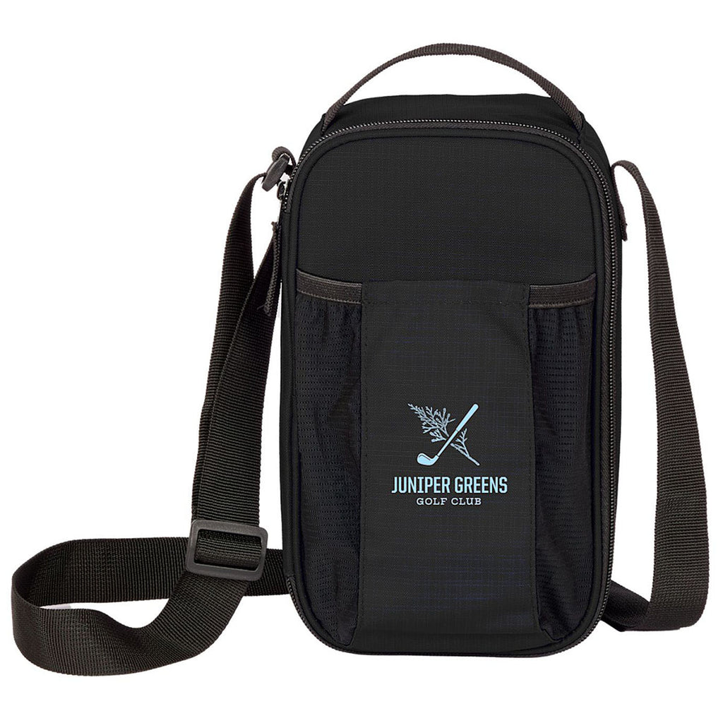 Leed's Black Crossbody Recycled 6-Can Cooler