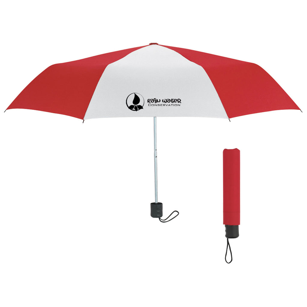 Hit Red/White 42" Arc Budget Telescopic Umbrella